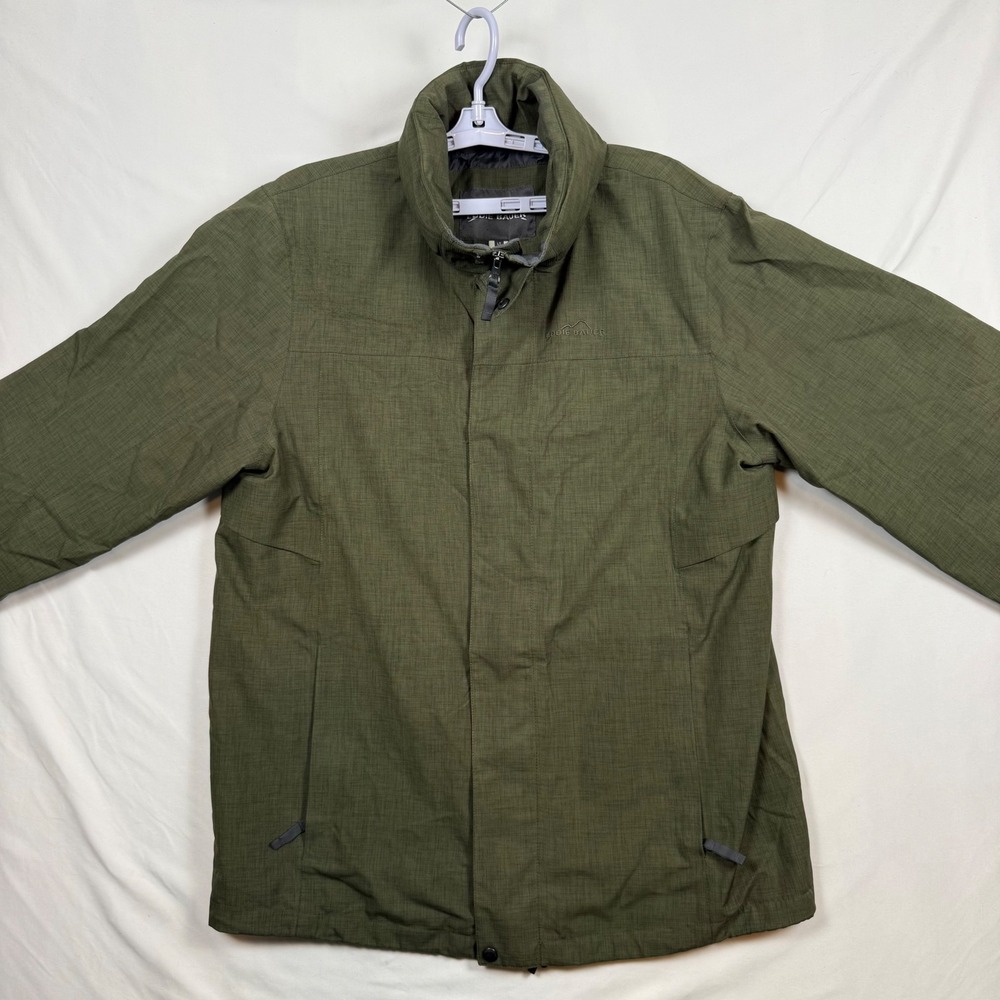 Eddie Bauer WeatherEdge Rain Jacket Mens LT Large Tall Olive Green Waterproof